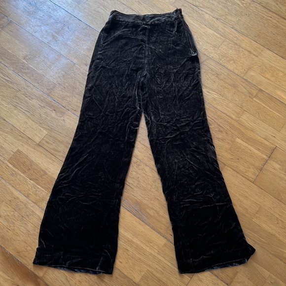 Dark grey velvet pants - Picture 2 of 4